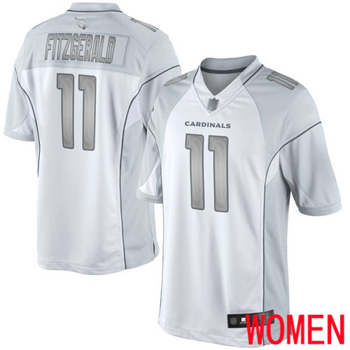 Arizona Cardinals Limited White Women Larry Fitzgerald Jersey NFL Football 11 Platinum